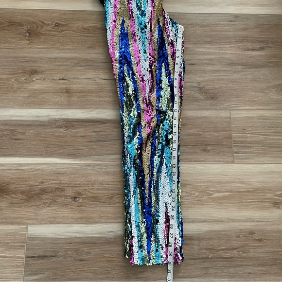 NWT Nasty Gal Stripe Sequin Halterneck Cut Out Jumpsuit - Picture 11 of 15